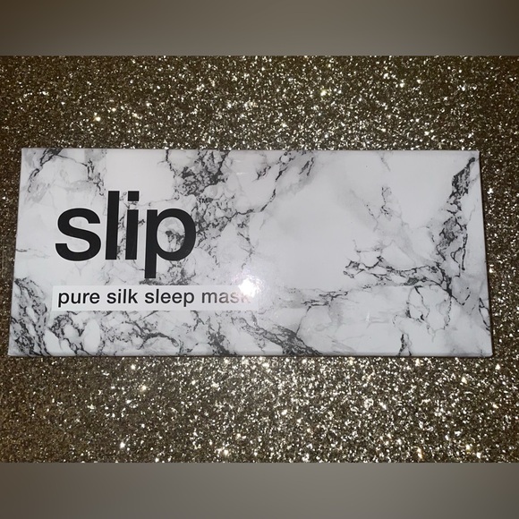 🎉HP🎉New! Slip White Swirled Marble 100% Pure Silk Eyemask 🤍🩶New in box - Picture 2 of 12